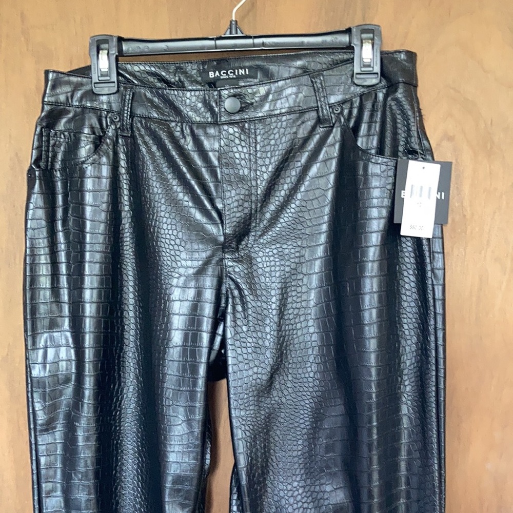 Baccini embossed black beauty pant faux crocodile animal print 12 - Picture 5 of 17
